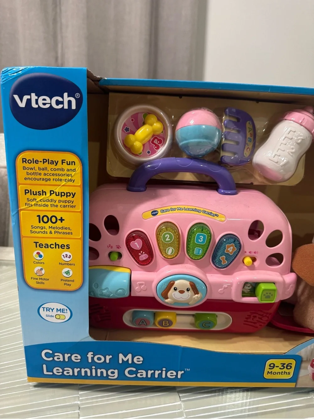 Vetch Pink Care-for-Me Learning Carrier with Plush Puppy